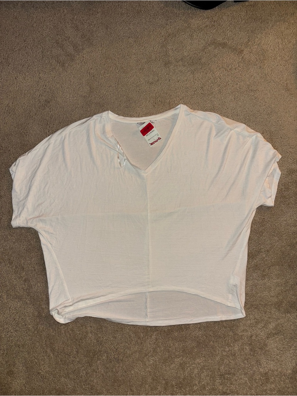 White V-Neck Women's Top — Lightweight Casual Tee